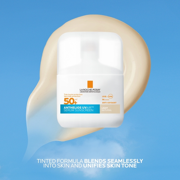  La Roche Posay Anthelios Uvair Serum Sunscreen Spf50+ Light With Hyaluronic Acid, Niacinamide & Vitamin E, For All Skin Types, 50ml 