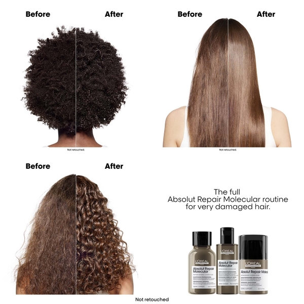  L'oréal Professionnel Metal Detox Hair Mask & Absolut Repair Molecular Leave-in Cream, Repair Damage Mask Set 250ml & 50ml 