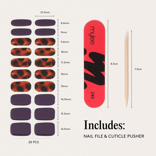  Mylee Gel Nail Wraps - Mulberry Clash 
