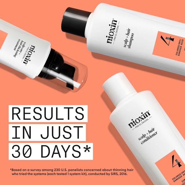  Nioxin Scalp And Hair Thickening System 4 For Coloured Dry And Damaged Hair With Progressed Thinning Loyalty Kit 