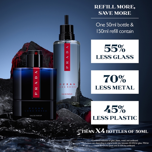  Prada Luna Rossa Ocean Eau De Parfum 150ml Refill (worth £172.50) 