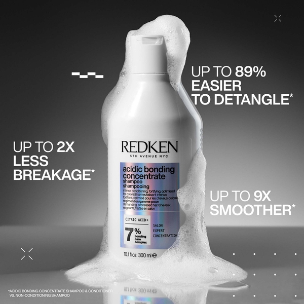  Redken Acidic Bonding Concentrate Leave-in Treatment 150ml, Shampoo 75ml, Conditioner 50ml And Satin Scrunchie Set 