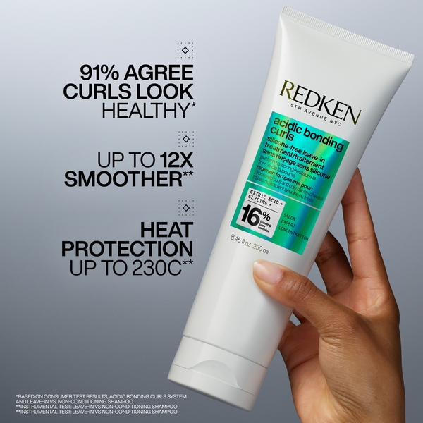 Redken Acidic Bonding Curls Shampoo 300ml, Conditioner 300ml, & Leave-in 250ml Bundle For Damaged Curly & Coily Hair 