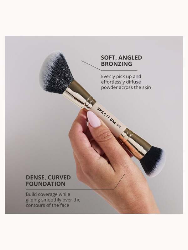  Spectrum Collections Dual Ended D28 'the Complexion' Bronzer And Base Brush 