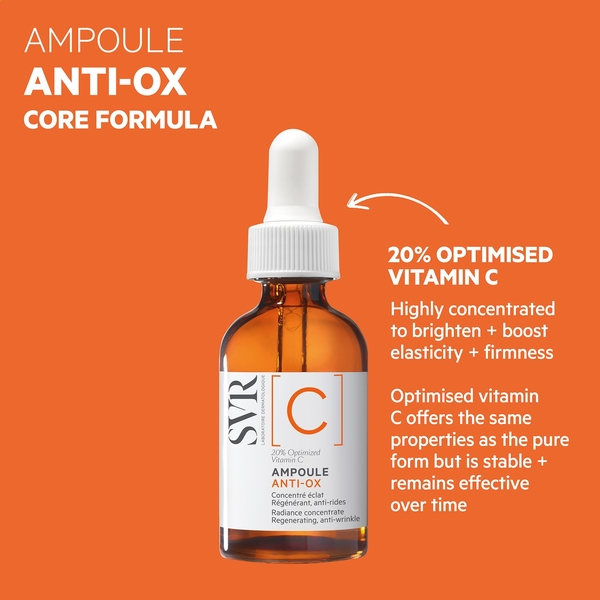  Svr [c] Ampoule Anti-ox 20% Vitamin C Regenerating Anti-wrinkle Face Serum For Dull, Tired, Uneven Skin, 30 Ml 