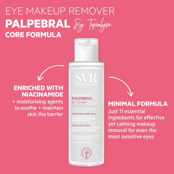  Svr Palpebral Soothing No-rinse Eye Makeup Remover Gel For Sensitive, Dry, Sore, Allergy-prone Eyelids And Eye Contour, 125ml 