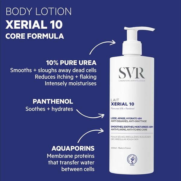 Svr Xerial 10 Ultra-rich, 10% Pure Urea & Shea Butter 48hr Body Moisturiser For Flaky, Scaly, Ashy, Extremely Dry Skin, 400ml 