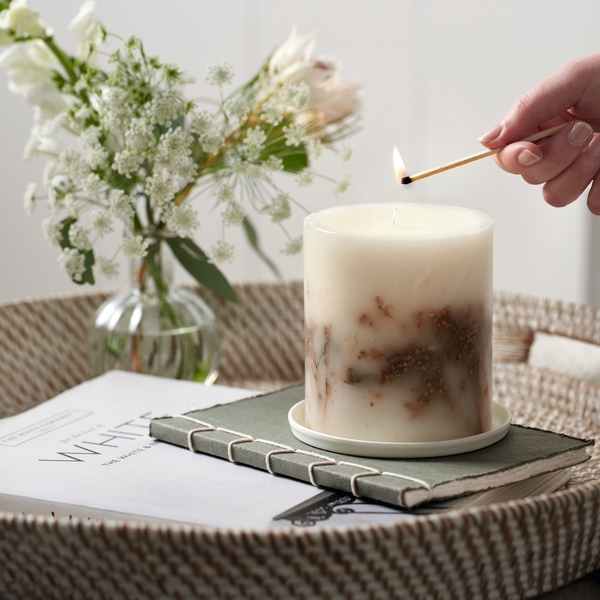  The White Company Extra Large Ceramic Botanical Candle Plate 