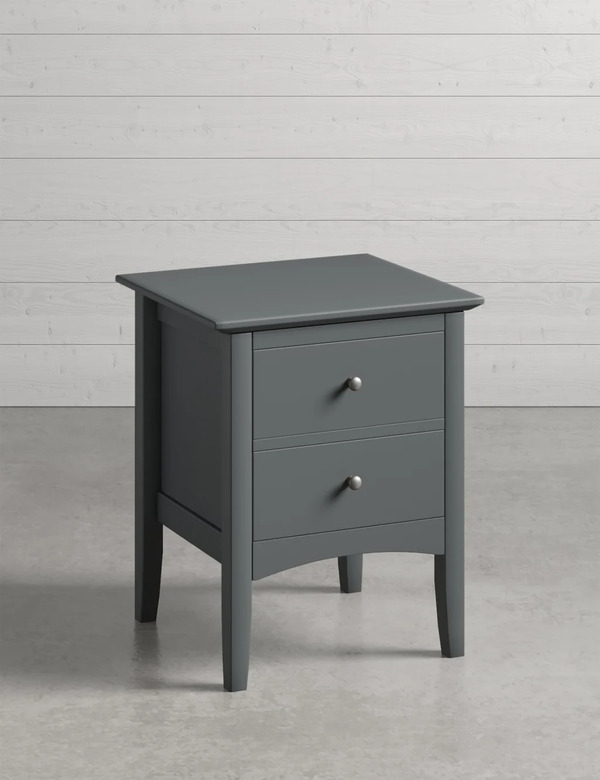  Hastings 2 Drawer Bedside Table Dark Grey 