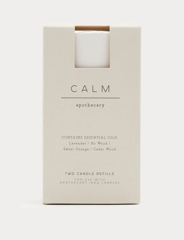  Apothecary Set Of 2 Calm Candle Refills White 