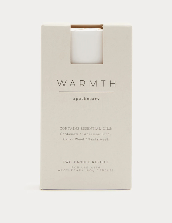  Apothecary Set Of 2 Warmth Candle Refills White 