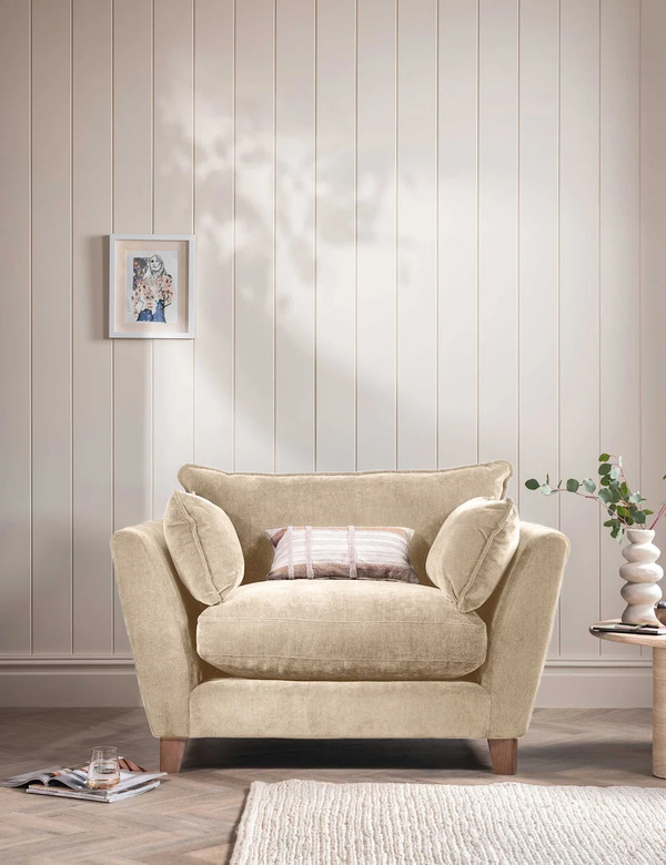 Barker And Stonehouse Irving Chenille Snuggle Chair Neutral 