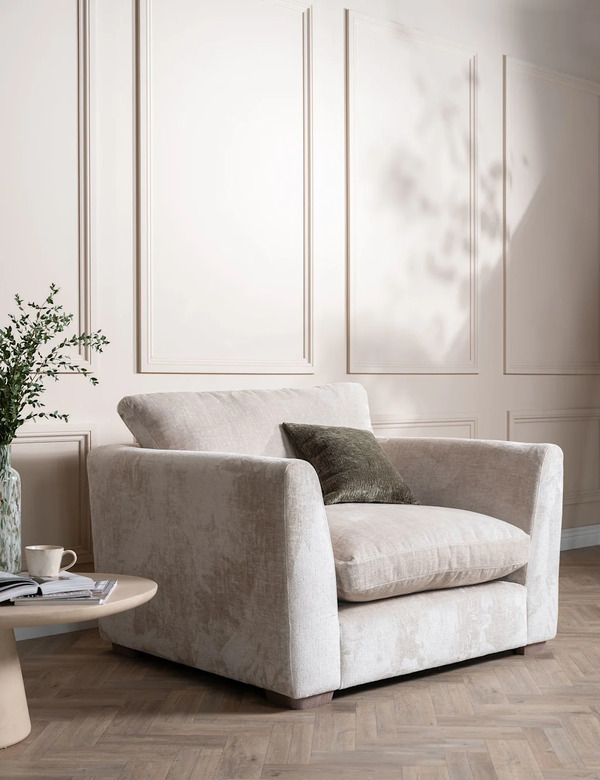  Barker And Stonehouse Palmer Textured Chenille Snuggle Chair Neutral 