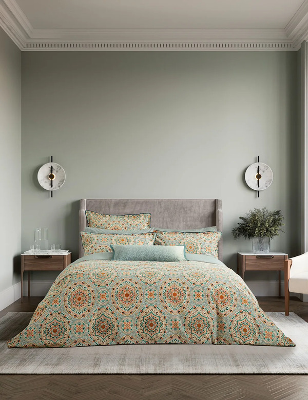  Bedeck Of Belfast Pure Cotton Addison Bedding Set Gold Mix 