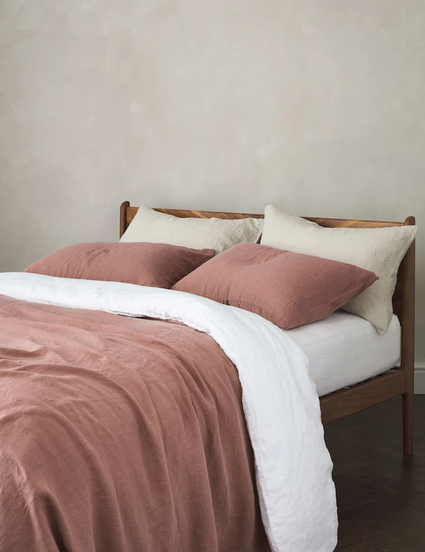  Bedfolk Pure Linen Relaxed Duvet Cover Medium Red 