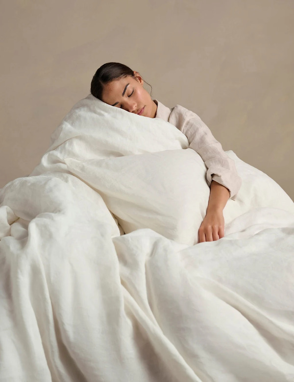  Bedfolk Pure Linen Washed Duvet Cover Soft White 