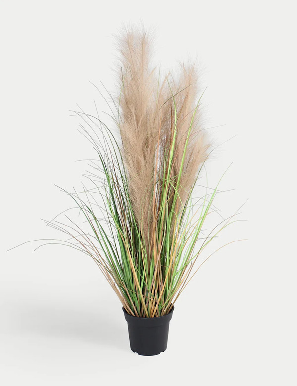 Blooming Artificial Artificial 3ft Feather Grass Plant Green 
