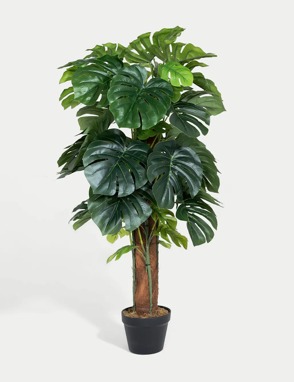  Blooming Artificial Artificial 4ft Monstera House Plant On Pole Green 
