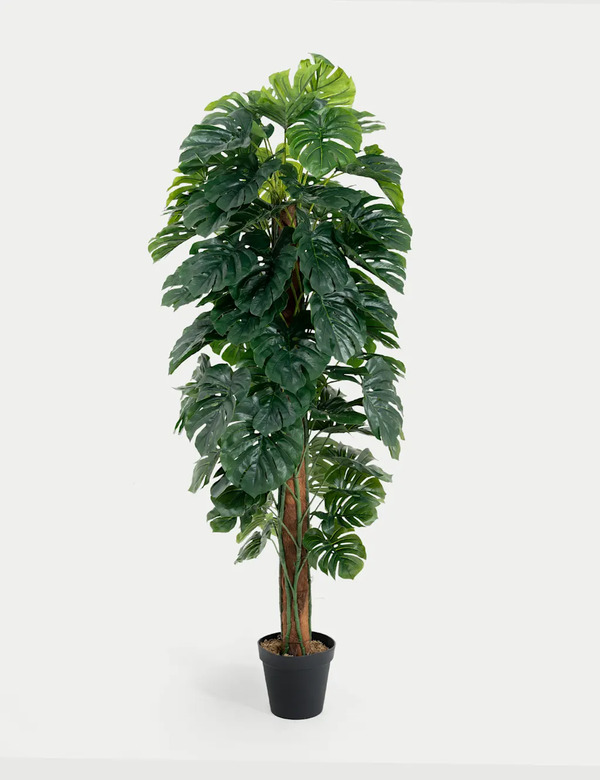  Blooming Artificial Artificial 6ft Monstera Plant On Pole Green 