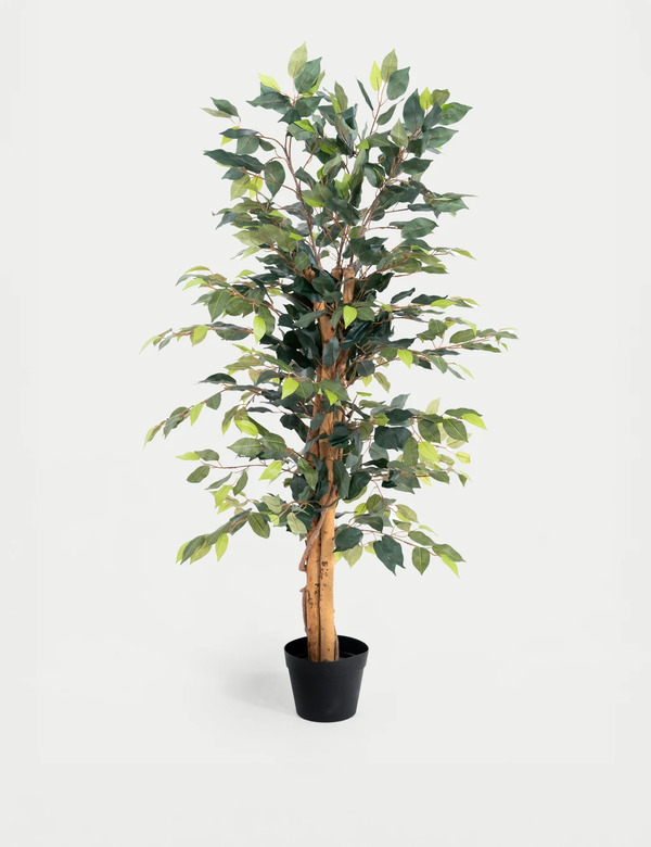  Blooming Artificial 4ft Artificial Ficus Tree In Pot Green 