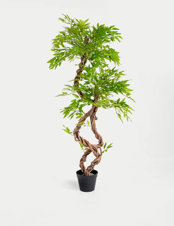  Blooming Artificial 4ft Artificial Japanese Fruticosa Tree In Pot Green 