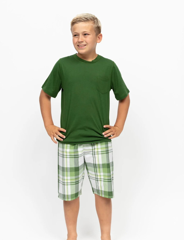  Cyberjammies Cotton Modal Checked Pyjamas (2-13 Yrs) Green 