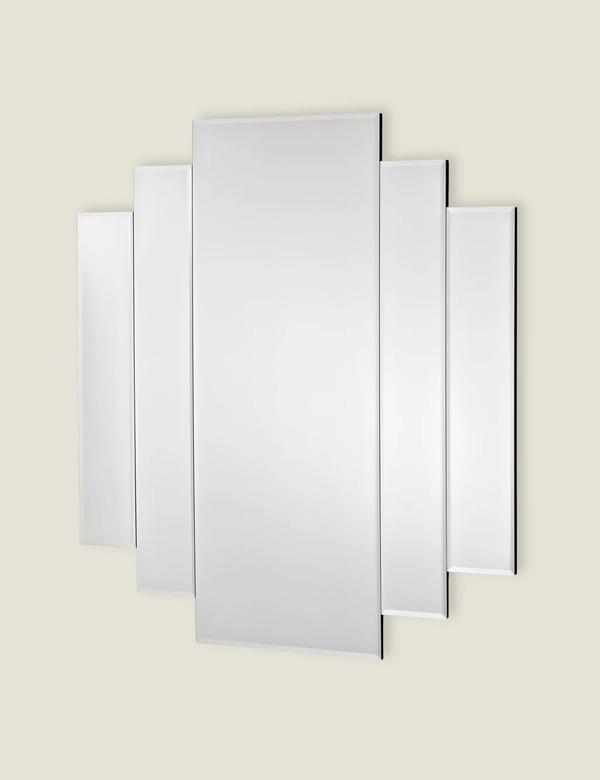  Dar Odeon Rectangular Wall Mirror Silver 