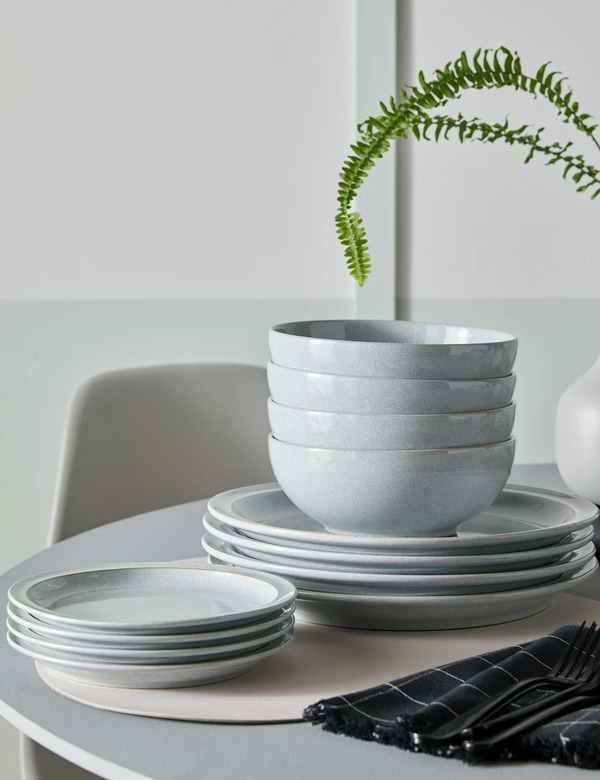  Denby 12 Piece Dove Grey Dinner Set Grey 
