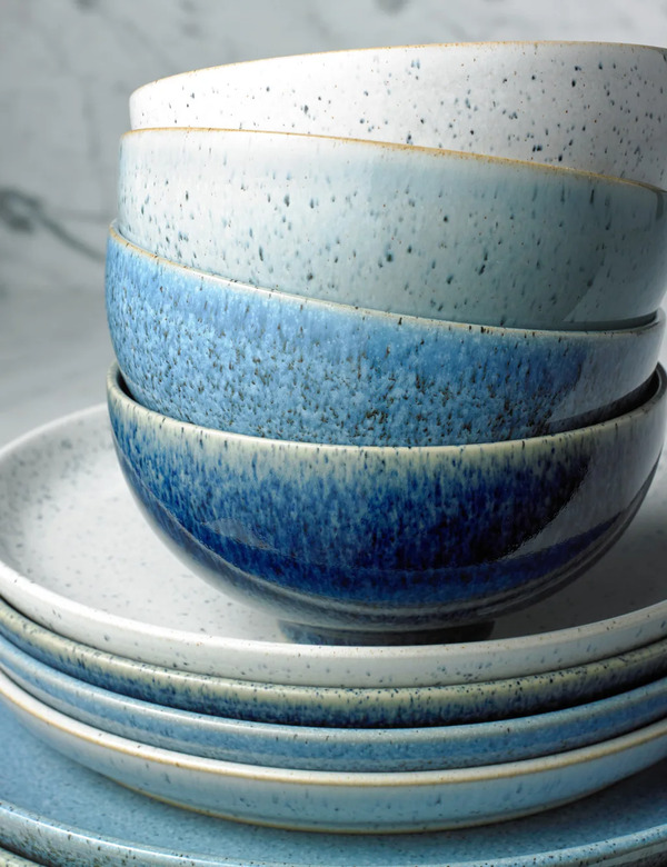  Denby Set Of 4 Studio Blue Cereal Bowls Blue Mix 
