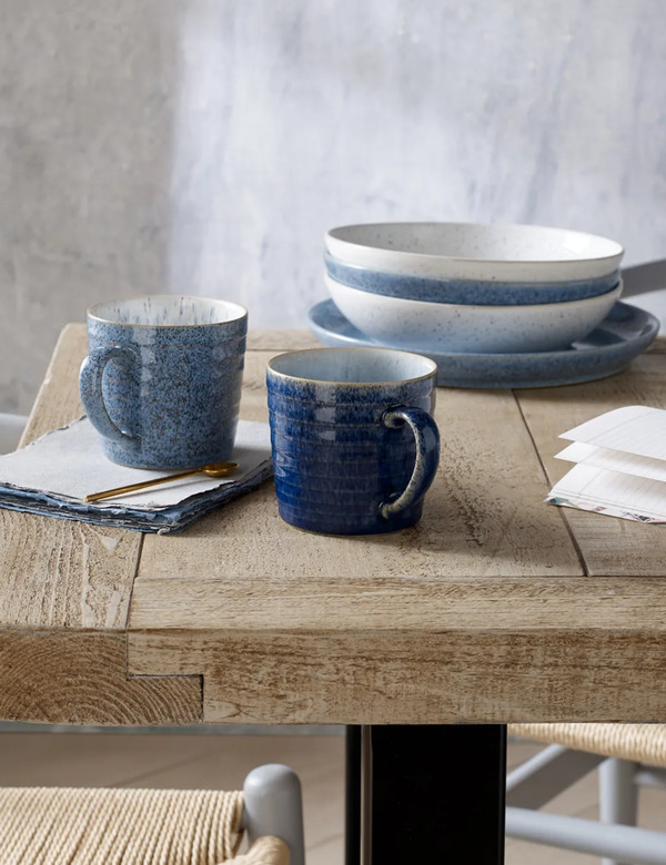 Denby Set Of 4 Studio Blue Pasta Bowls Blue Mix 