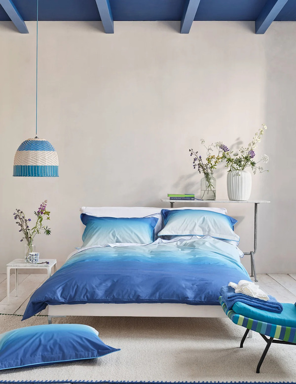  Designers Guild Pure Cotton Savoie Bedding Set Blue Mix 