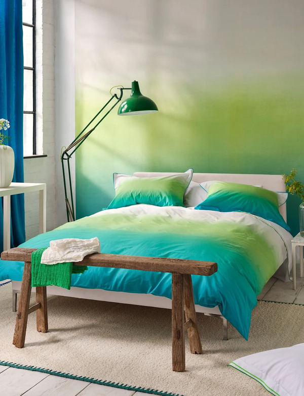  Designers Guild Pure Cotton Savoie Bedding Set Green Mix 