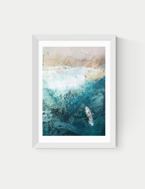 East End Prints Azure Walk Framed Art White 