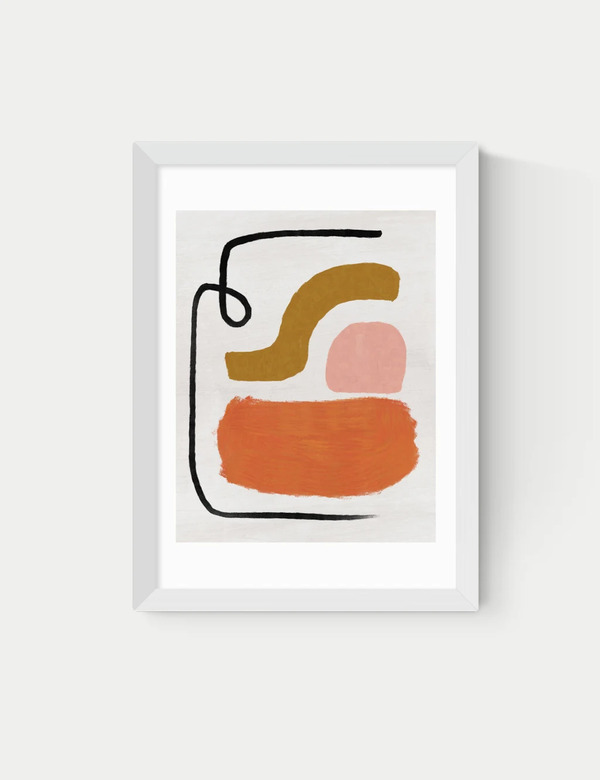  East End Prints Simple Abstract Framed Art White 