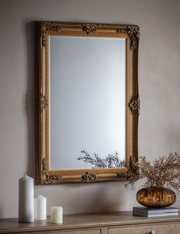  Gallery Direct Abbey Extra Large Rectangular Wall Mirror Gold 