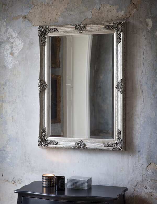  Gallery Direct Abbey Extra Large Rectangular Wall Mirror Silver 