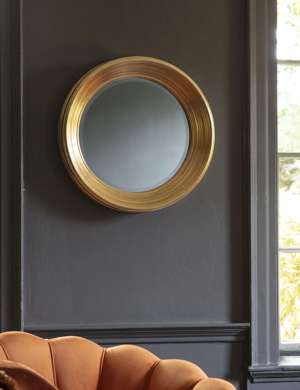  Gallery Direct Chaplin Round Wall Mirror Gold 