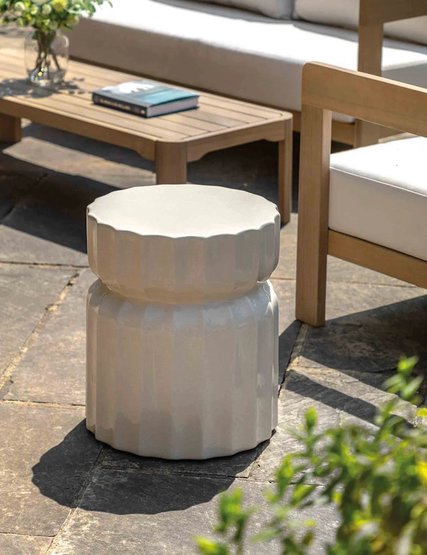  Gallery Direct Cirella Outdoor Side Table Cream 