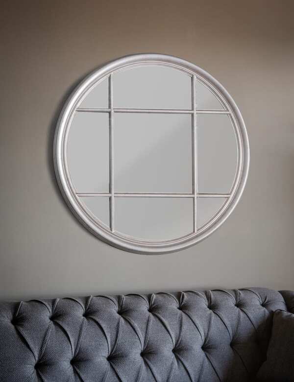  Gallery Direct Eccleston Extra Large Round Wall Mirror Silver 