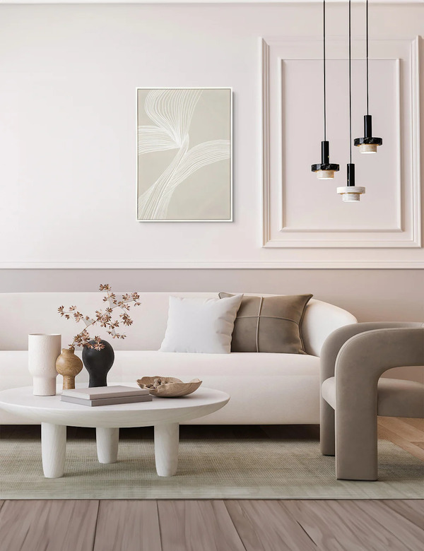  Gallery Direct Entwined Abstract Rectangle Framed Art White 