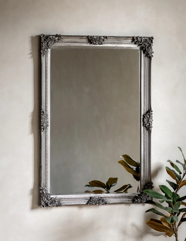  Gallery Direct Fiennes Extra Large Rectangular Wall Mirror Silver 