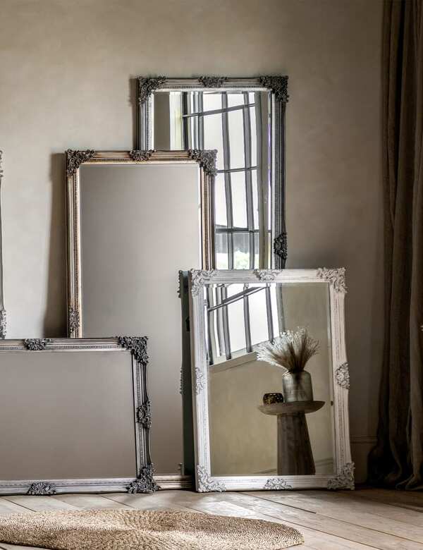  Gallery Direct Fiennes Extra Large Rectangular Wall Mirror White 
