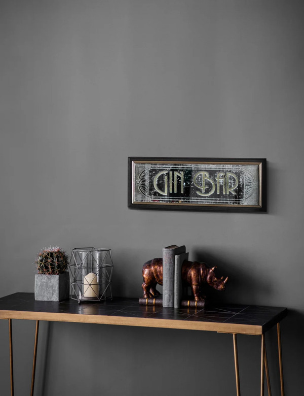  Gallery Direct Gin Bar Wooden Frame Medium Wall Mirror Brown 