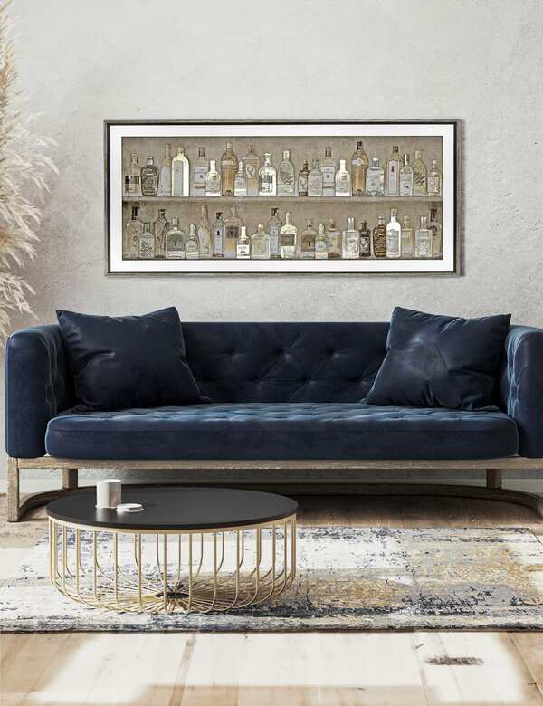  Gallery Direct Gin Collection Rectangle Framed Art Black 