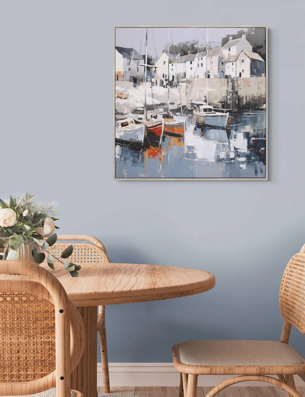  Gallery Direct Harbour Haven Square Framed Canvas Multi 