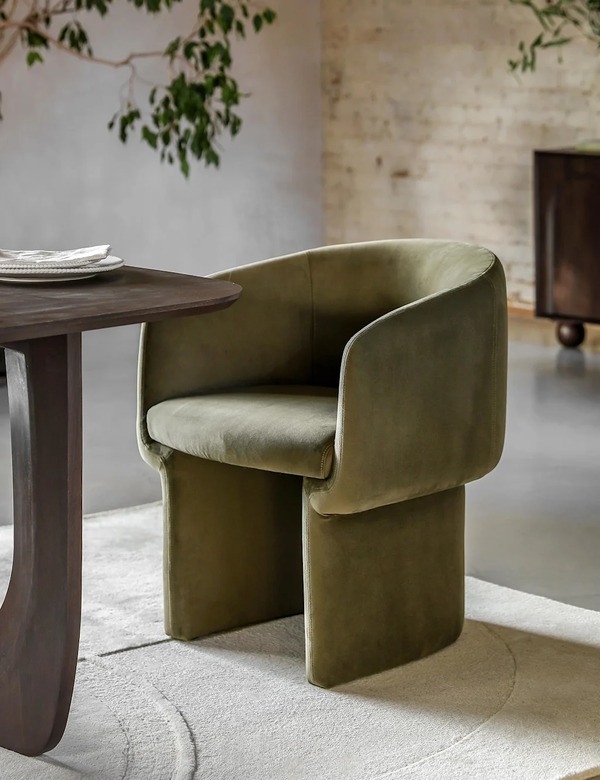 Gallery Direct Holm Fabric Dining Chair Green 