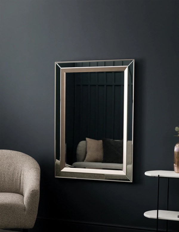  Gallery Direct Madrid Extra Large Rectangular Wall Mirror Silver 