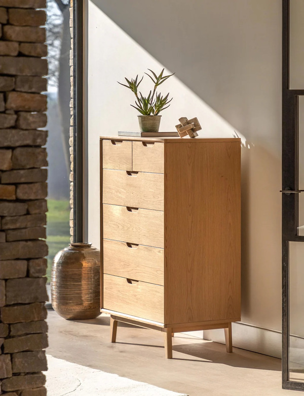  Gallery Direct Nord 6 Drawer Chest Oak 