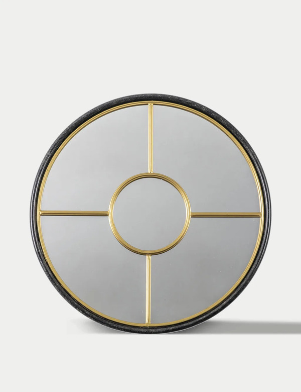  Gallery Direct Rocca Round Hanging Wall Mirror Gold 