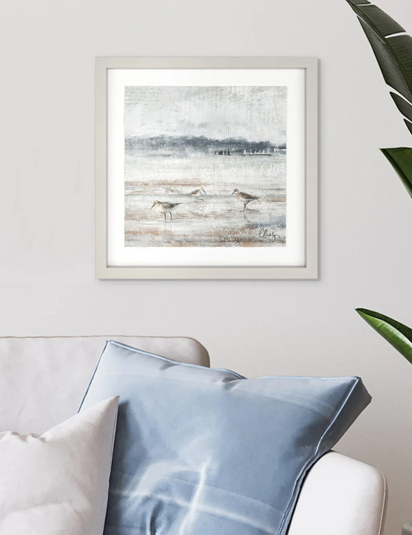  Gallery Direct Sand Pipers Square Framed Art Taupe 